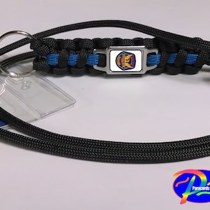 Thin Blue Line Phoenix Arizona AZ Police Department Officer PPD Badge Patch Paracord Survival Lanyard