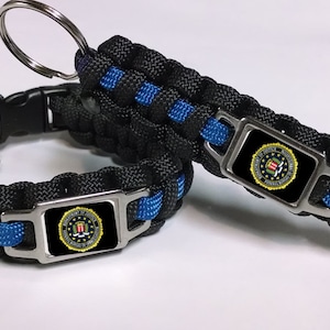 Thin Blue Line Department of Justice Federal Bureau of Investigation FBI Paracord Survival Combo Set