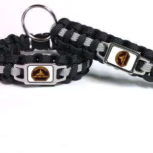 Thin Silver Line Nebraska Departamento de Servicios Correccionales DE Correcciones NDOC Parche Paracord Pulsera de Supervivencia y Llavero Combo Set