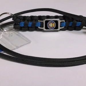 Thin Blue Line Oregon OR State Highway Patrol Trooper Patch Paracord Survival Lanyard