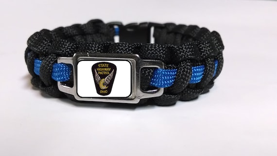 Paracord Bracelet Ohio State Patrol Thin Blue Line 