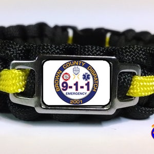 Thin Yellow Line Brown County WI 911 Communications Gifts for Dispatchers Call Takers Paracord Survival Bracelet Keychain Lanyard and Sets
