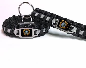 Thin Silver Line West Virginia Department of Corrections WVDOC Patch Paracord Survival Bracelet and Key Chain Combo Set