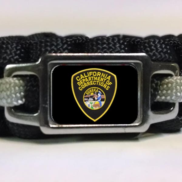 Thin Silver Line California CA Department of Corrections CDOC Patch Paracord Survival Bracelet Keychain Lanyard and Sets