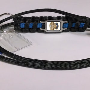 Thin Blue Line US Pentagon Force Protection Agency USPPD Department Police Officer Agent Patch Paracord Survival Lanyard