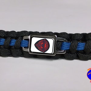 Thin Blue Line Nebraska NE State Highway Patrol Police Trooper Patch Paracord Survival Key Chain