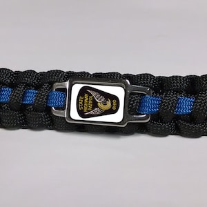 Thin Blue Line Ohio OH OSP State Highway Patrol Trooper Patch Paracord Survival Key Chain