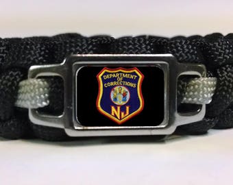 Thin Silver Line New Jersey Department of Corrections NJDOC Patch Paracord Survival Bracelet