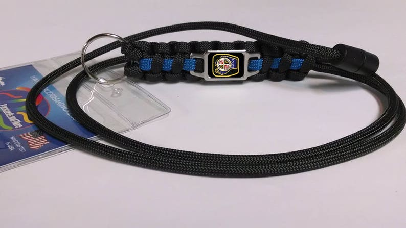 Thin Blue Line Baltimore County Police Department Maryland MD BCPD Badge Patch Paracord Survival Lanyard image 1