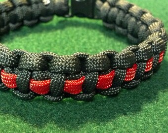 Thin Red Line Firefighter Paracord Bracelet