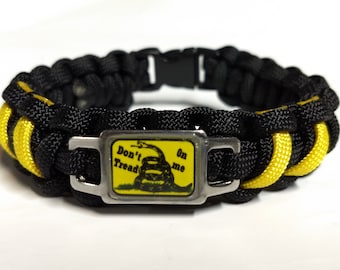 2nd Second Amendment Gadsden Flag Paracord Survival Bracelet 2A Don&#39;t Tread on Me Double Slashed