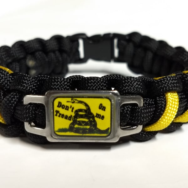 2nd Second Amendment Gadsden Flag Paracord Survival Bracelet 2A Don't Tread on Me Double Slashed