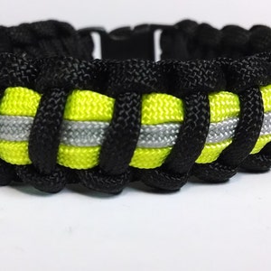 Bombeiros Bunker Turnout Gear Paracord Survival Pulseira Segurança Amarelo