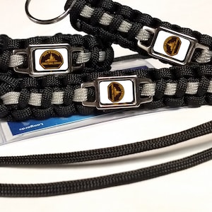 Thin Silver Line Nebraska Correctional Services Departamento de Correcciones NDOC Parche Paracord Pulsera de Supervivencia Llavero Cadena Lanyard Triple Set