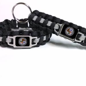 Thin Silver Line US Department of Justice DOJ Federal Bureau of Prisons BOP Patch Badge Paracord Survival Bracelet and Key Chain Combo Set image 3