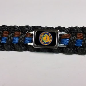 Thin Blue Line Florida FL State Highway Patrol Trooper Patch Badge Paracord Survival Key Chain