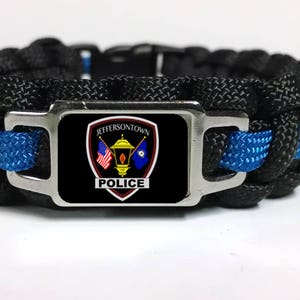 Thin Blue Line Jeffersontown KY Kentucky Police Department JPD Paracord Survival Bracelet