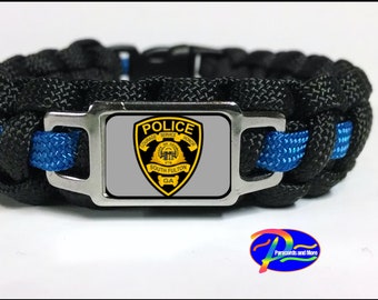 Thin Blue Line South Fulton City Georgia GA Police Department SFPD Patch Paracord Survival Bracelet Keychain Lanyards and Sets