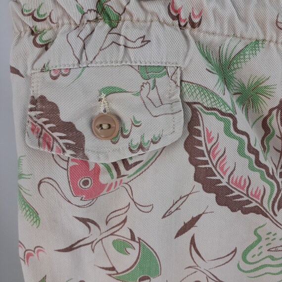 Vintage 40s Sanforized Cotton Novelty Print Swim … - image 4