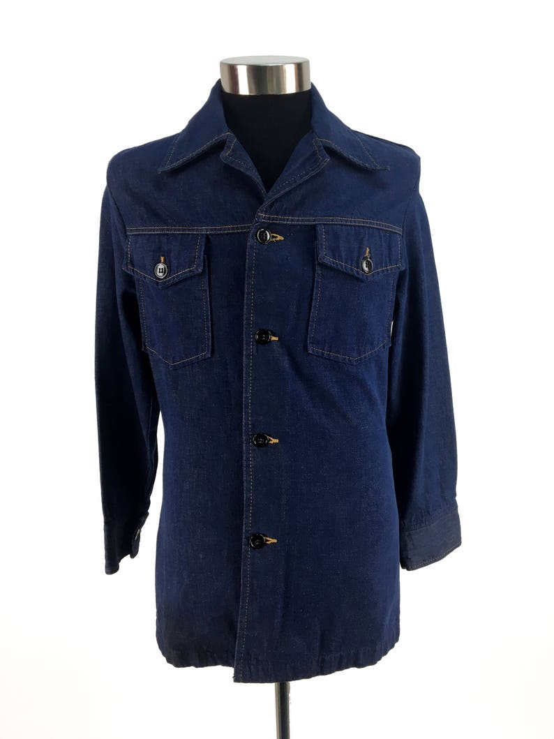 Vintage 70s ELY Denim Jacket Size SMALL XS // Jean | Etsy