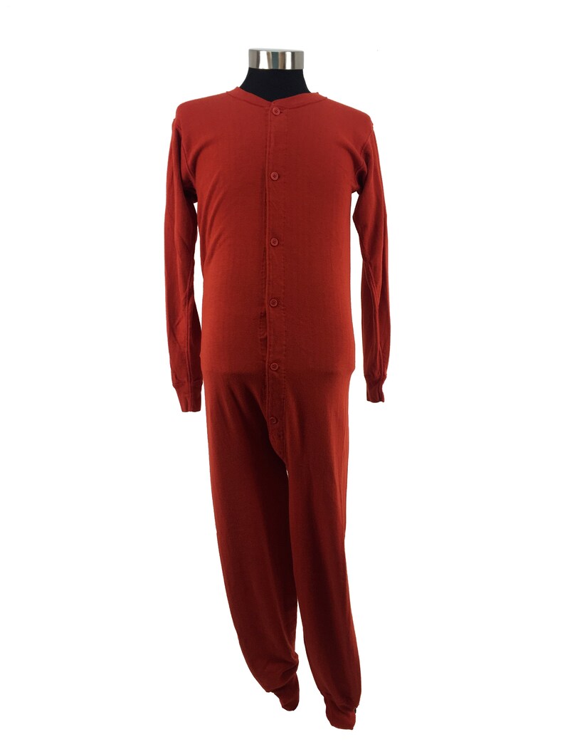Vintage 70s 80s Cherry Red Union Suit with DropSeat MEDIUM Etsy