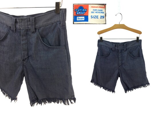 frayed blue jean shorts