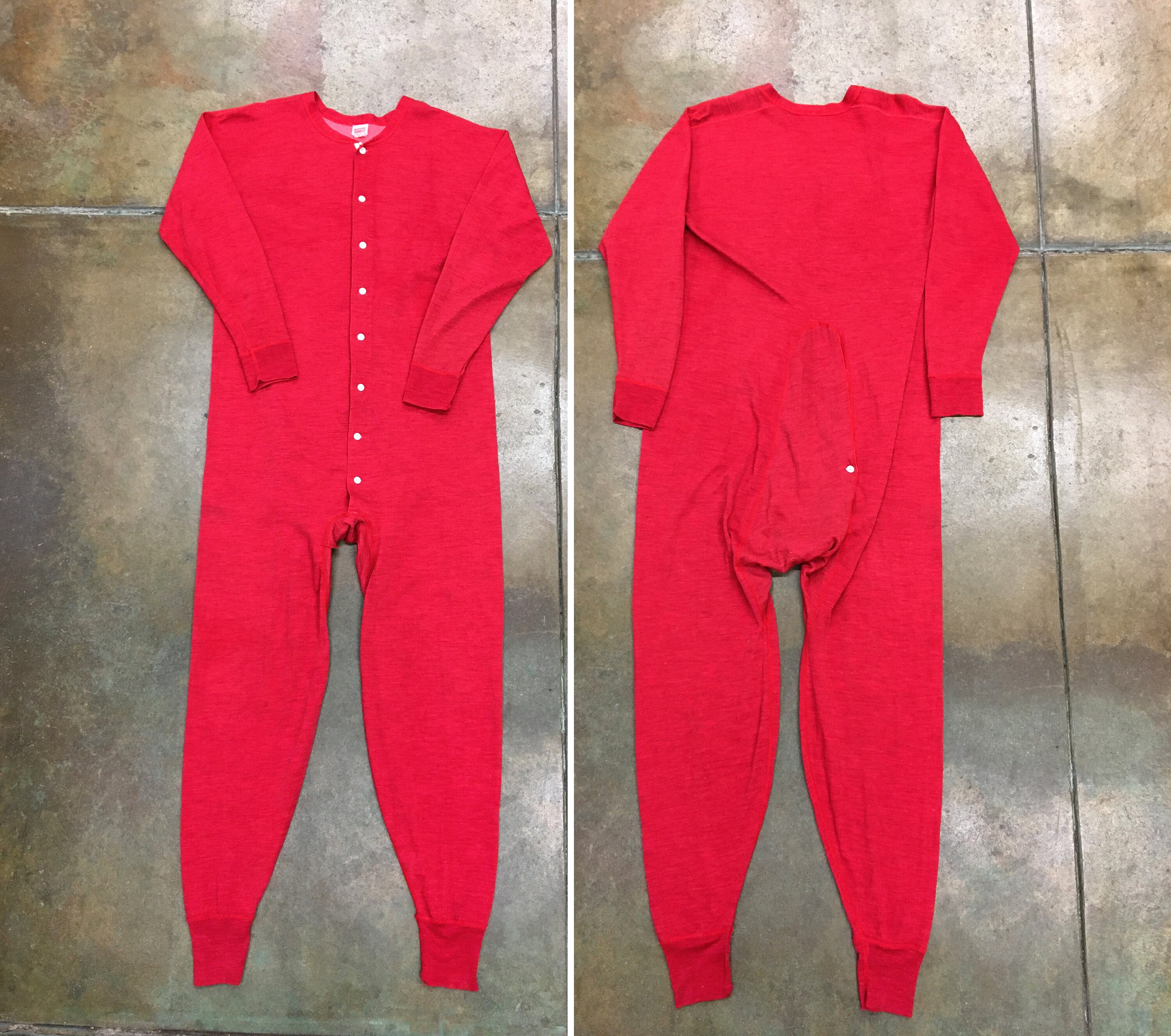 Vintage 70s 80s Solid Red Union Suit XL Stanfield's Etsy