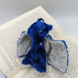Tiny Blue Dragon Plush Keychain, Mini Soft Animal Toy, Cuddly Toy Baby Dragon, Fantasy Mythical Creatures