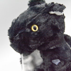 Gray & Black Dragon Stuffie Plush, Adopt a Dragon, Fantasy Plushie, Stuffed Animal Dragon Toy, Handmade Stuffie