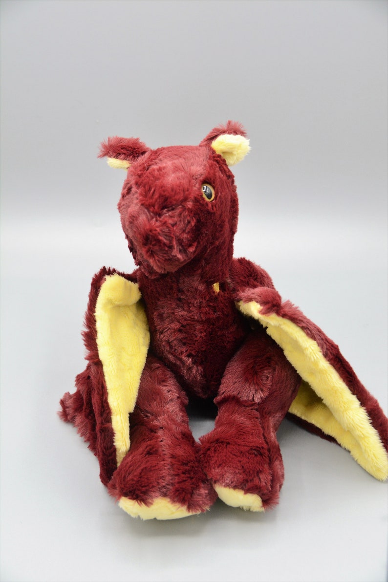 Red & Gold Dragon Plush Adopt a Dragon Fantasy Plushie | Etsy