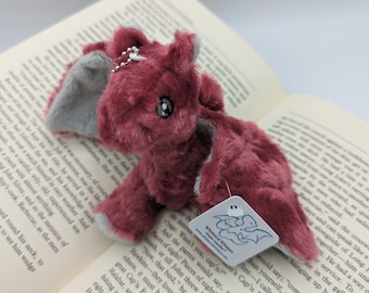 Tiny Red Dragon Plush Keychain, Mini Soft Animal Toy, Cuddly Toy Baby Dragon, Fantasy Mythical Creatures