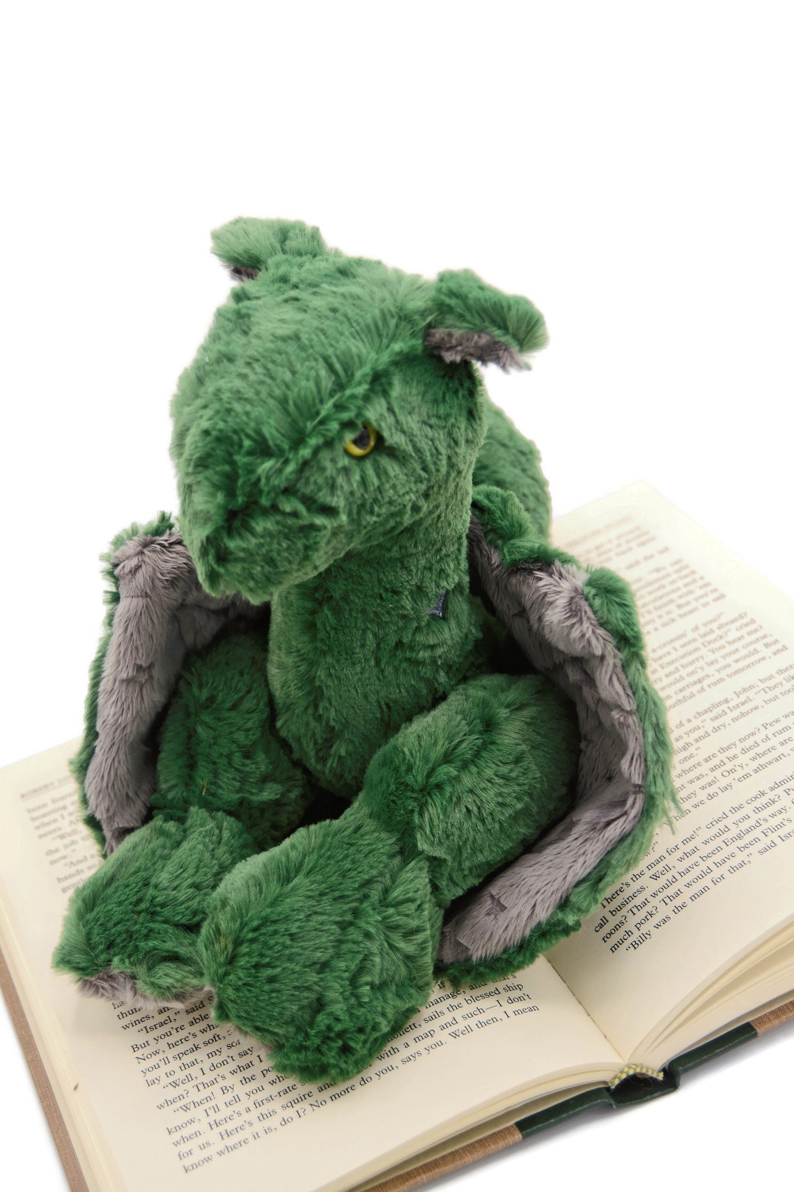 Soft Gray Stars & Green Dragon Plush Adoptar un dragón Etsy