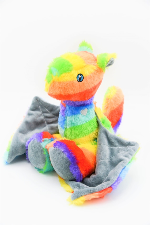 Bright Rainbow Dragon Plushie Adopt a Dragon Fantasy Etsy