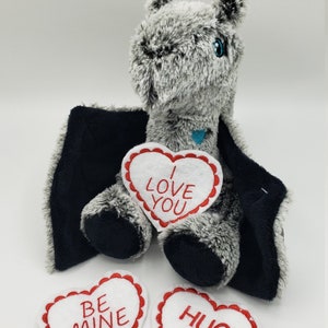 Custom Valentine Dragon Plush,  Adopt a Dragon, Fantasy Plushie Girlfriend Gift, Stuffed Animal Dragon Toy, Handmade Stuffie, Customized