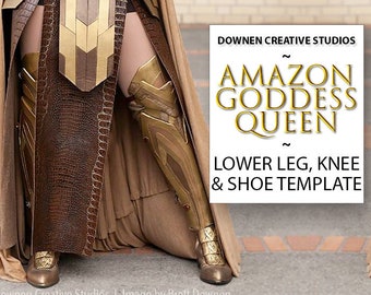 Amazon Göttin Königin Knie, Unterschenkel und Schuh Rüstung Vorlagen - Digital Download