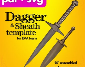 14-Zoll-Prop-Dolch-Vorlage für EVA Foam PDF- und SVG-Dateien - Digital Download