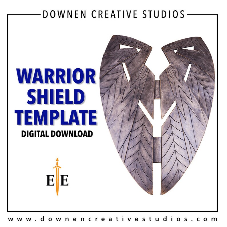 Puede incluir: Una plantilla de escudo de guerrero para descargar digitalmente. El escudo est&aacute; hecho de dos piezas y tiene un dise&ntilde;o detallado. La plantilla est&aacute; disponible para descargar en www.downencreativestudios.com.