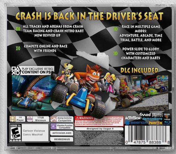 Crash Racing: Nitro Fueled PS4 Custom PS1 Inspired Case - Etsy