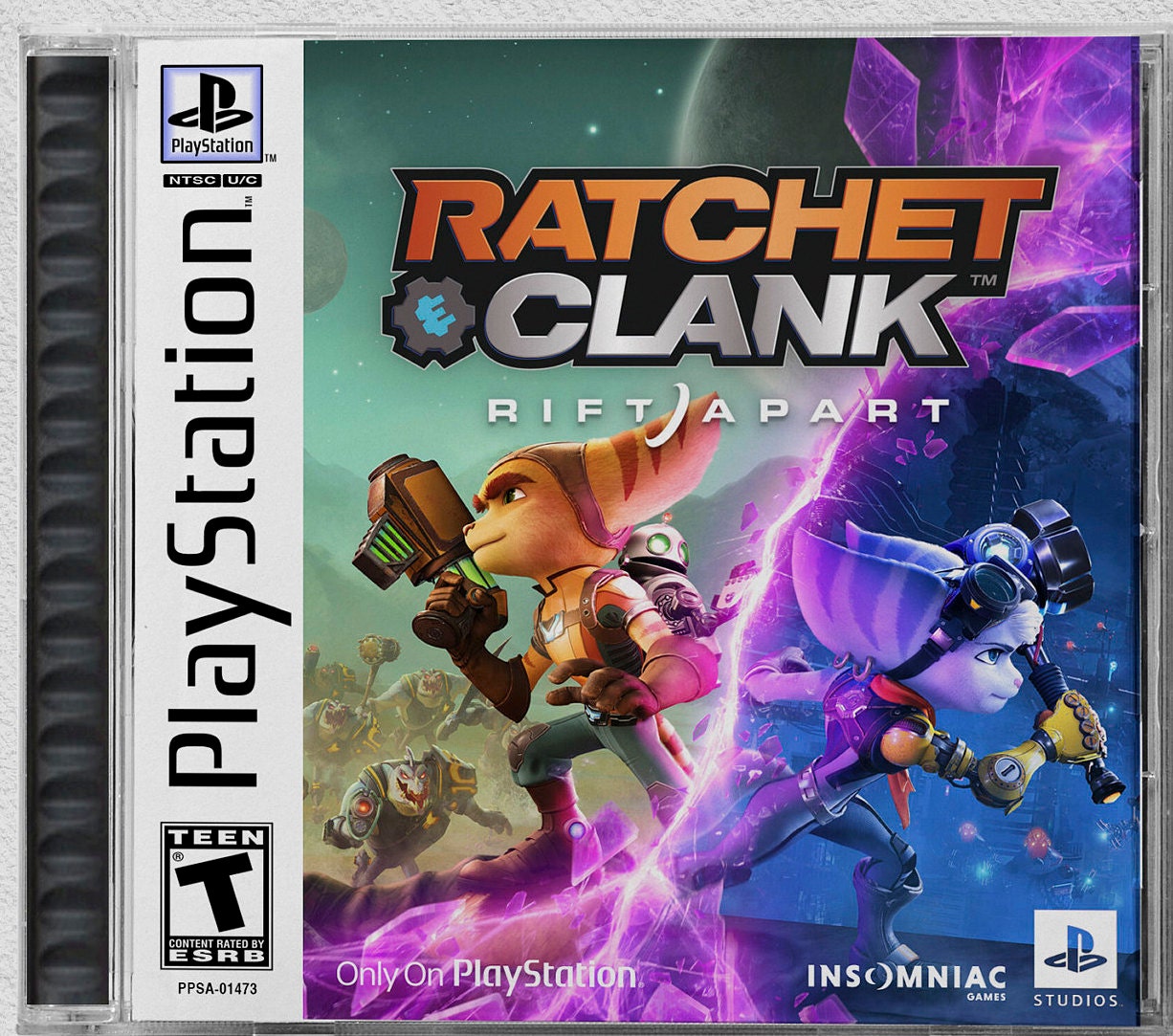 Ratchet and Clank: Rift Apart PS5 Custom PS1 Inspired Case 