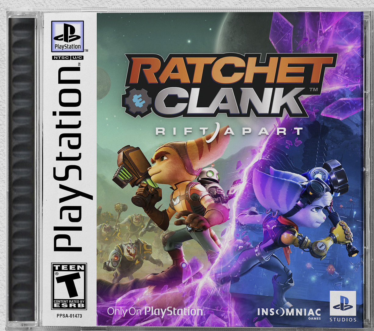 Ratchet and Clank: Rift Apart PS5 Custom PS1 Inspired Case 