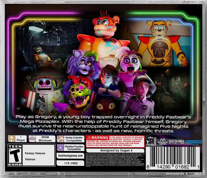 Five Nights at Freddy's Security Breach PS4 Custom PS1 Etsy