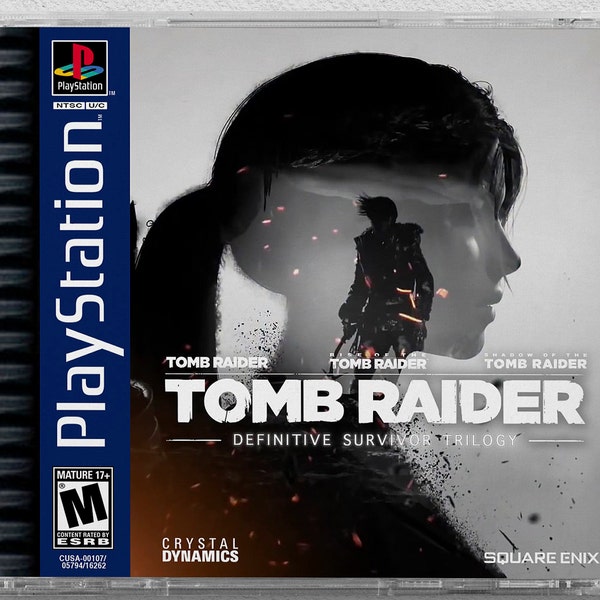 Tomb Raider: Definitive Survivor Trilogy (PS4) Custom PS1 Inspired Case