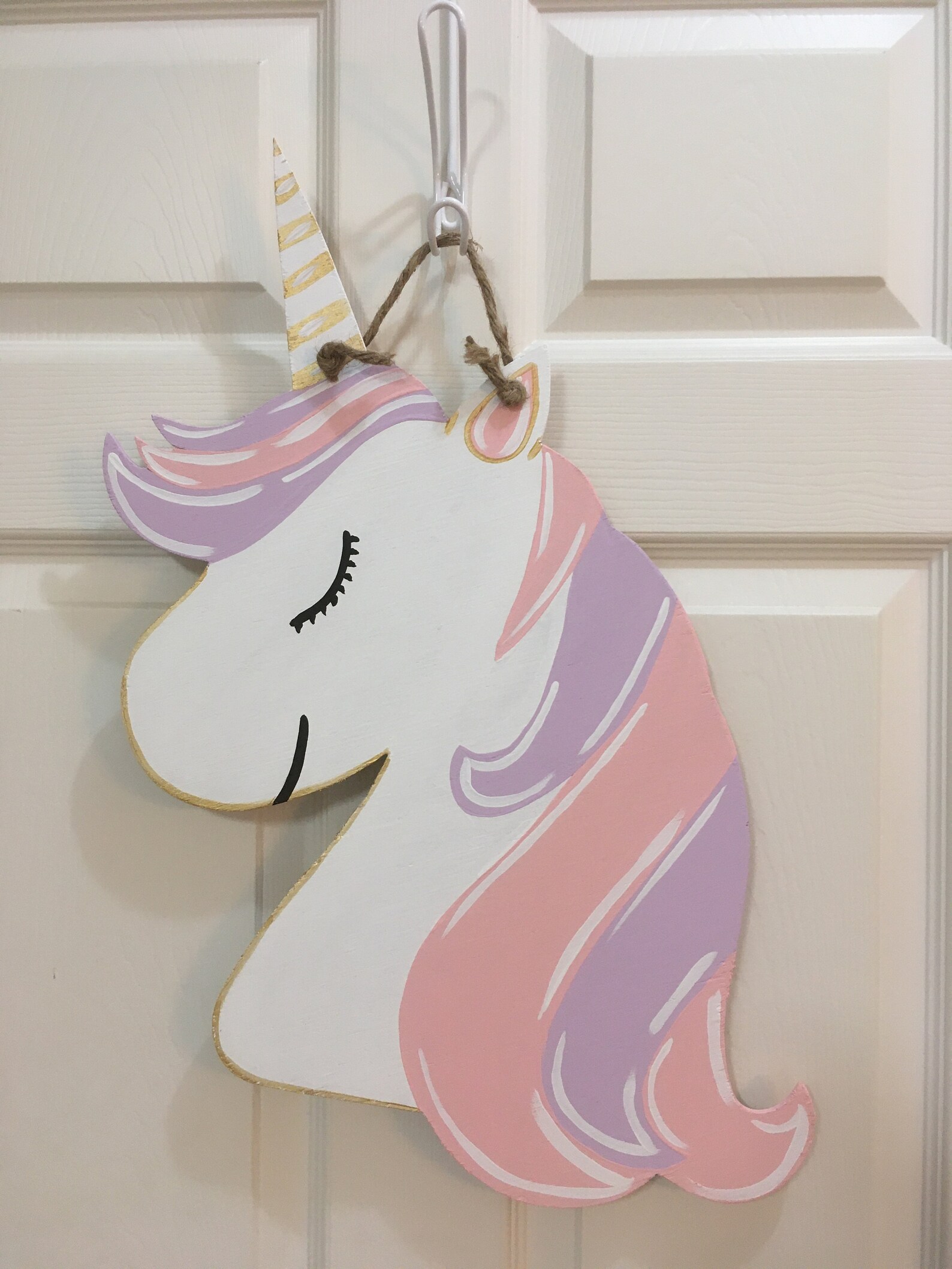 Handpainted Unicorn door hanger Etsy