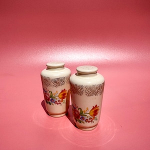 Vintage floral salt and pepper shakers