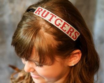 Rutgers Glitter Canvas Headband, College Game Day Accessory