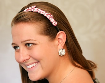 Custom Glitter Name Headband, Personalized Hair Accessory