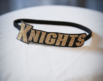 UCF Knights Headband: Glitter Canvas, Handmade