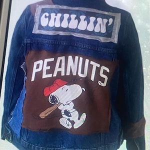 UNIQUE Snoopy Denim Patched Jacket