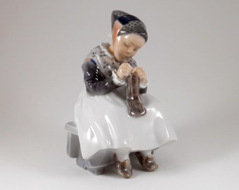 Royal Copenhagen Amager Girl Figurine: Vintage Danish Porcelain, 1960s