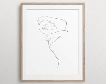 Woman Arm Pose Drawing, Female Line Art Figure, Girl Contour Printable, One Line Body Poster, Simplistic Feminine Sketch, Sensual Art Print.